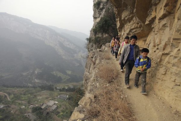 walking school cliff