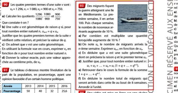 manuel scolaire mathématique editions nathan collection hyperbole polémique migrant 2017 pressealgerie